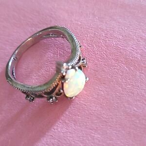 Elegant Silver Opal Ring